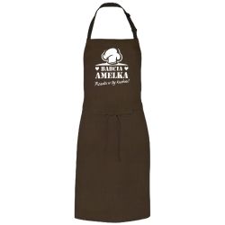 Kolorowy, gruby fartuch z nadrukiem "Babcia rządzi w tej...