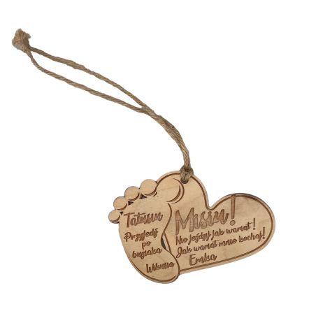 Brelok serce grawerowany - specjalnie dla taty i męża od dziecka i mamy.