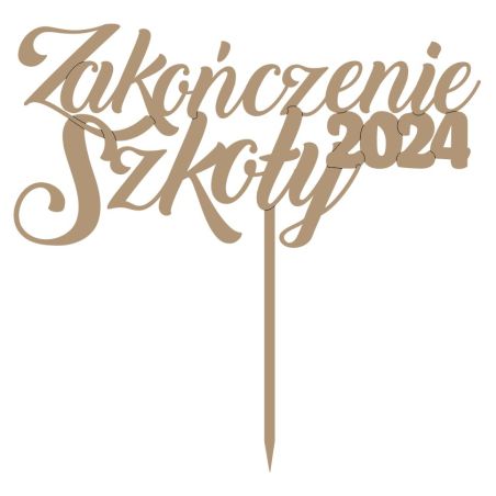 Topper na tort "Zakończenie szkoły" - z rocznikiem- na tort  z okazji zakończenia roku szkolnego.