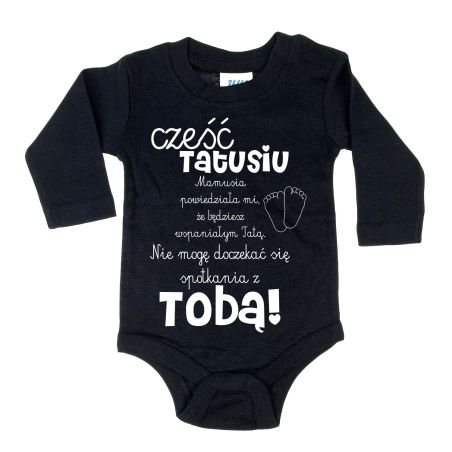Body dla maluszka z napisem - Cześć Tatusiu- body z powiadomieniem o ciąży.