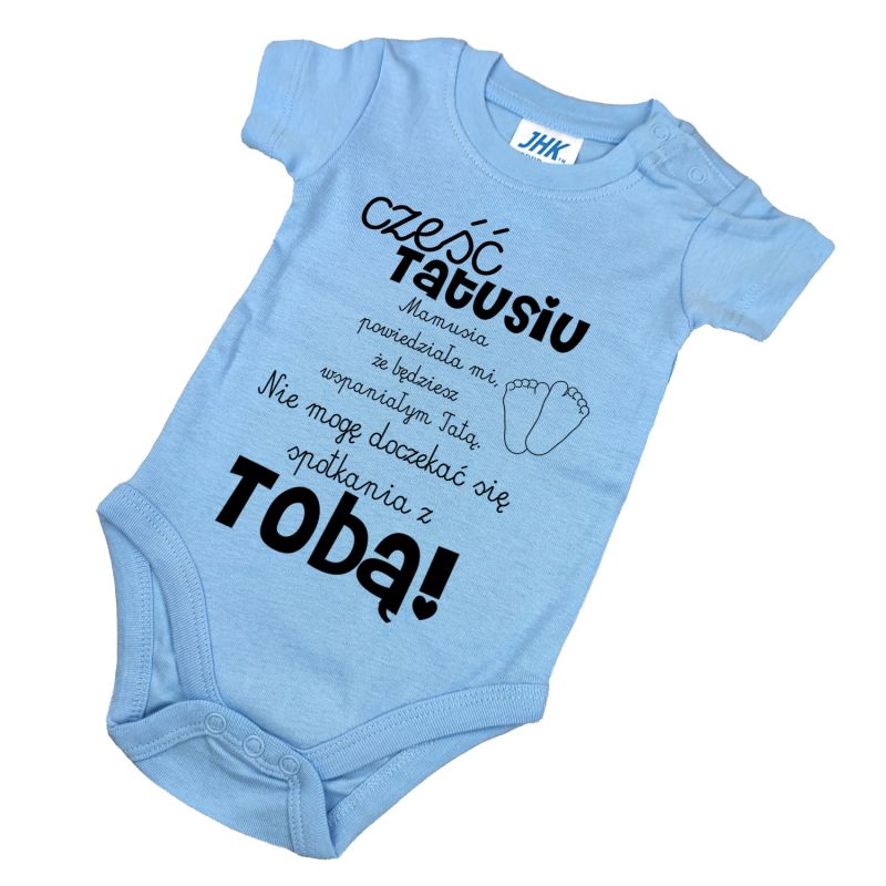 Body dla maluszka z napisem - Cześć Tatusiu- body z powiadomieniem o ciąży.