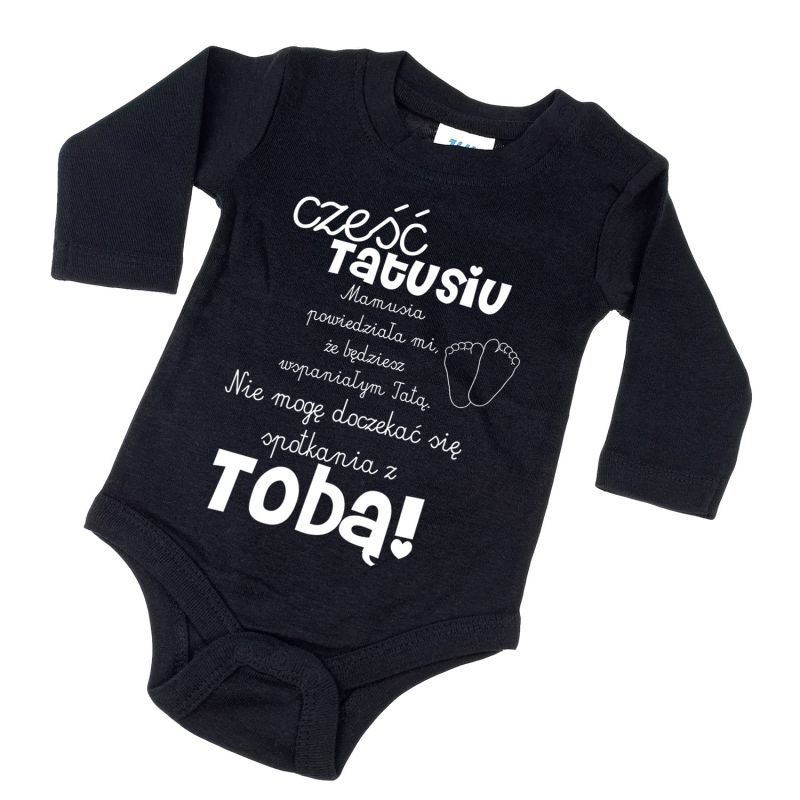 Body dla maluszka z napisem - Cześć Tatusiu- body z powiadomieniem o ciąży.