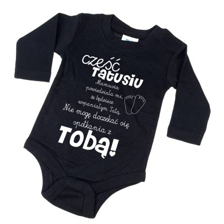 Body dla maluszka z napisem - Cześć Tatusiu- body z powiadomieniem o ciąży.