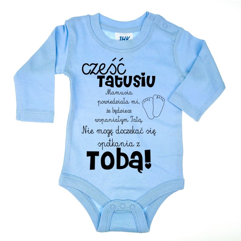 Body dla maluszka z napisem - Cześć Tatusiu- body z powiadomieniem o ciąży.
