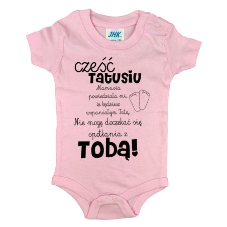 Body dla maluszka z napisem - Cześć Tatusiu- body z powiadomieniem o ciąży.