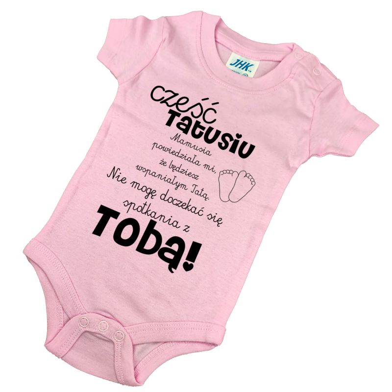 Body dla maluszka z napisem - Cześć Tatusiu- body z powiadomieniem o ciąży.