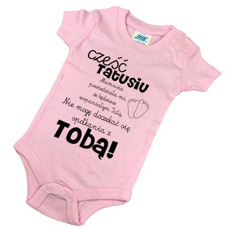 Body dla maluszka z napisem - Cześć Tatusiu- body z powiadomieniem o ciąży.