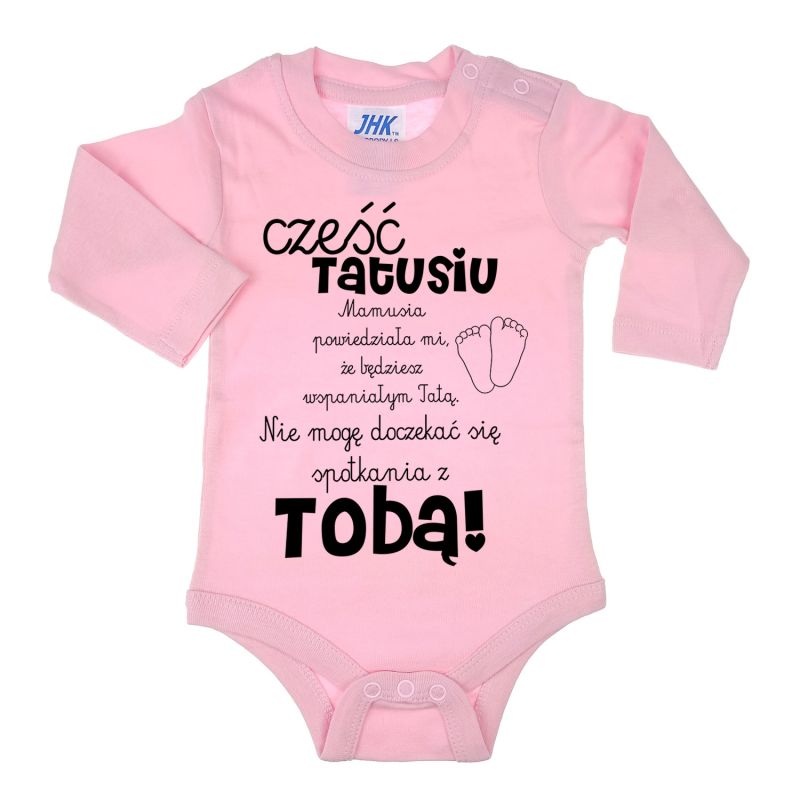 Body dla maluszka z napisem - Cześć Tatusiu- body z powiadomieniem o ciąży.