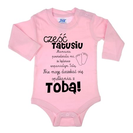 Body dla maluszka z napisem - Cześć Tatusiu- body z powiadomieniem o ciąży.