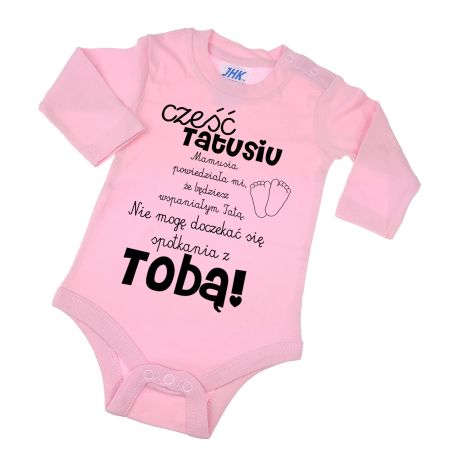Body dla maluszka z napisem - Cześć Tatusiu- body z powiadomieniem o ciąży.
