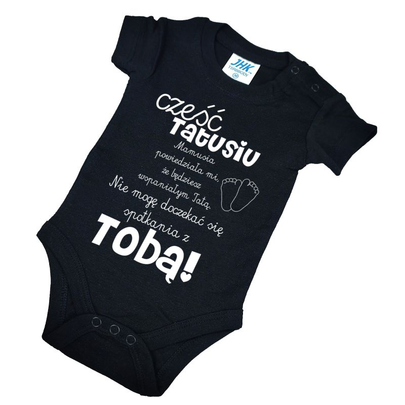 Body dla maluszka z napisem - Cześć Tatusiu- body z powiadomieniem o ciąży.