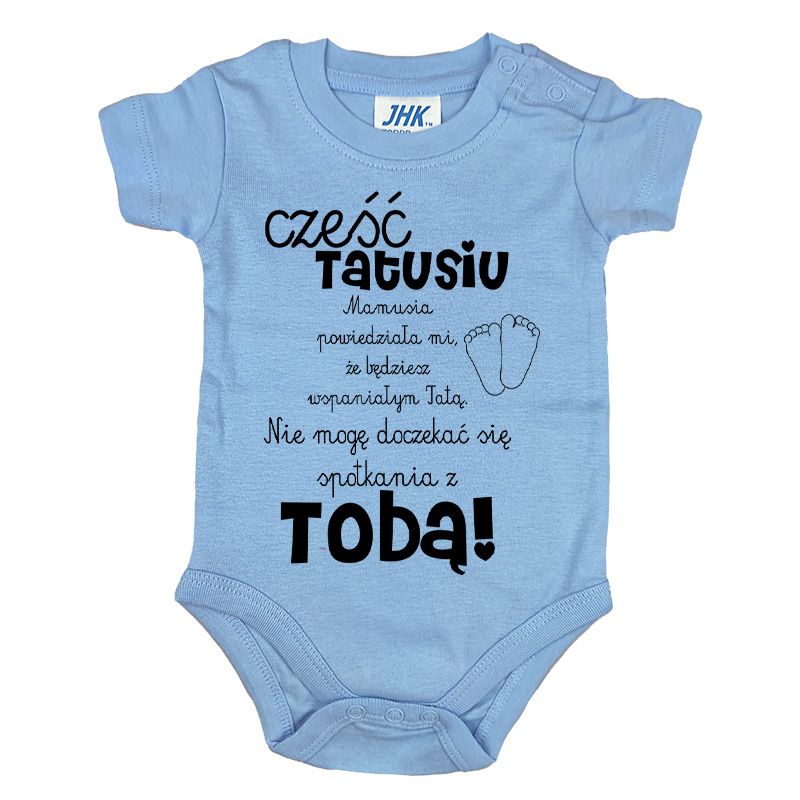 Body dla maluszka z napisem - Cześć Tatusiu- body z powiadomieniem o ciąży.
