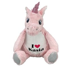 Różowy jednorożec z wyciąganym brzuszkiem oraz z...