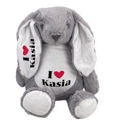 Królik ok. 34 cm z wyciąganym brzuszkiem oraz z nadrukiem... 2