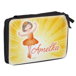 Duży piórnik dwukomorowy dla pierwszoklasisty - Żółta...