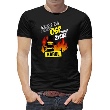Koszulka z grafiką dla strażaka- męska unisex.