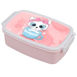 Pudełko na kanapki - śniadaniówka "Kotek w filiżance"-...