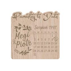 Drewniane magnesy na lodówkę - Save the Date- Zapamiętaj...
