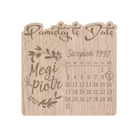Drewniane magnesy na lodówkę - Save the Date- Zapamiętaj datę -zapowiedź ślubna- eko.
