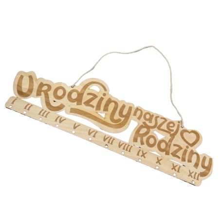 Urodziny mojej rodziny - kalendarz z grawerem- wzór Urodziny naszej Rodziny.