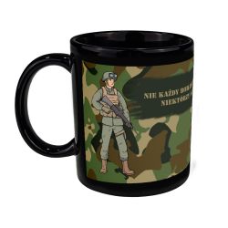 Czarny kubek 330 ml dla wojskowego " Nie każdy bohater... 2