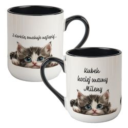 Kubek kawowy duży 330ml z kolorowym uszkiem- Z sierścią... 2