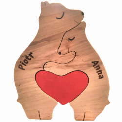 Drewniana (bukowa) rodzinka / parka misi z...