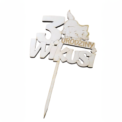 Topper na tort z okazji roczku - Kotek z wiekiem oraz z...