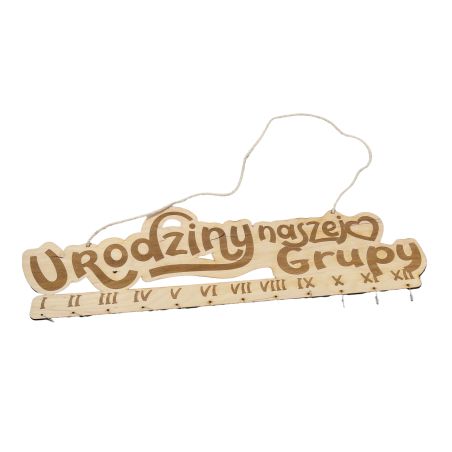 Urodziny naszej grupy - kalendarz z grawerem- wzór Urodziny naszej Grupy.