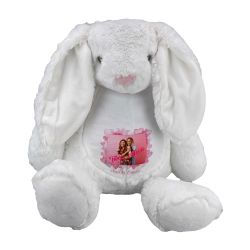 Królik ok. 34 cm z wyciąganym brzuszkiem oraz z imionami...