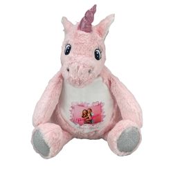 Różowy jednorożec z wyciąganym brzuszkiem oraz ze...