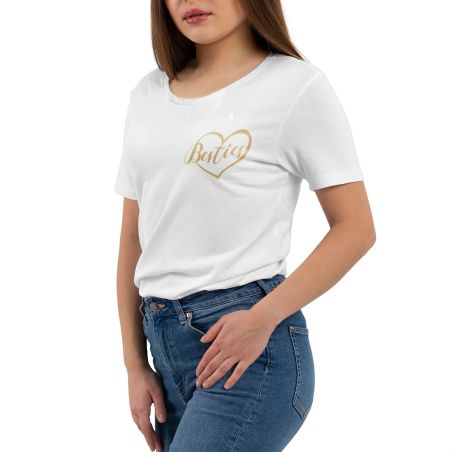 Koszulka damska taliowana "Besties"- złoty nadruk- dla przyjaciółki, siostry.