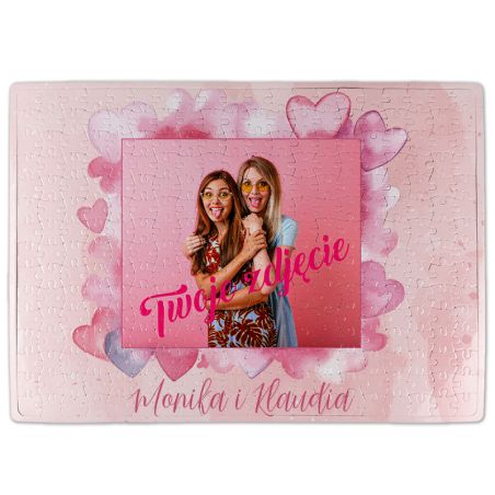 Foto puzzle ze zdjęciem oraz imionami Przyjaciółek "Besties" 30 x 40cm (300 el.)