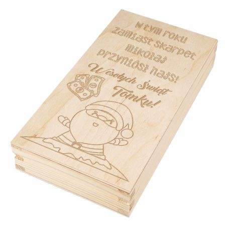 Pudełko na pieniądze na Mikołaja- W tym roku zamiast skarpet, Mikołaj przyniósł kasę .