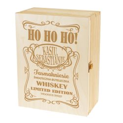 Zestaw skrzynka na whisky ze szklankami i etykietą na...