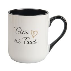 Kubek kawowy duży 330ml z kolorowym uszkiem i wnętrzem-...