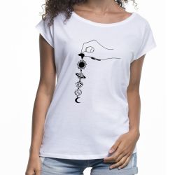 " Galaktyka wzór 1" - koszulka (nietoperz) damska.