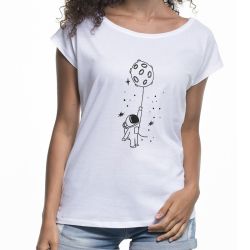 " Galaktyka wzór 4" - koszulka (nietoperz) damska.