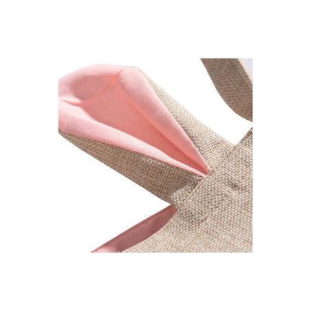 Torba do poszukiwania jajek wielkanocnych - lniana z uszami królika