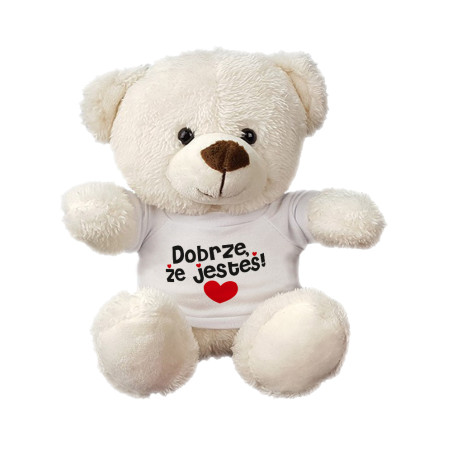Maskotka miś " Dobrze, że jesteś" - Uroczy pluszowy miś – piękny sposób na okazanie uczuć! 🧸❤️