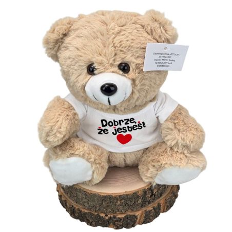 Maskotka miś " Dobrze, że jesteś" - Uroczy pluszowy miś – piękny sposób na okazanie uczuć! 🧸❤️