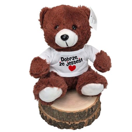 Maskotka miś " Dobrze, że jesteś" - Uroczy pluszowy miś – piękny sposób na okazanie uczuć! 🧸❤️