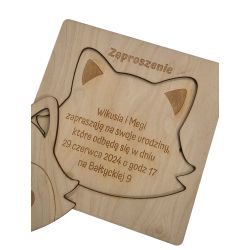 Zaproszenie na roczek, urodziny (sklejka ) - lisek 2