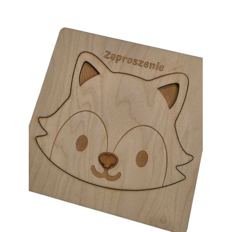 Zaproszenie na roczek, urodziny (sklejka ) - lisek