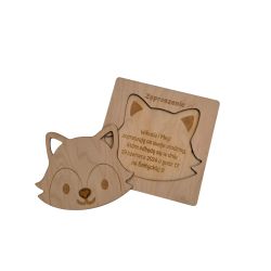 Zaproszenie na roczek, urodziny (sklejka ) - lisek