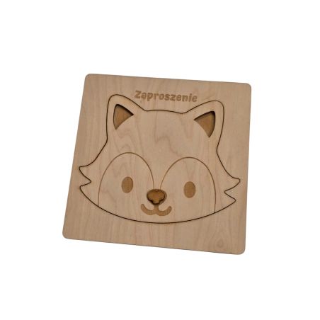 Zaproszenie na roczek, urodziny (sklejka ) - lisek