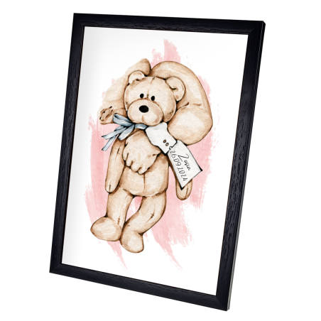 Ramka z małą rączką szpitalną opaską i datą urodzenia – wyjątkowa pamiątka na całe życie! 👶💖