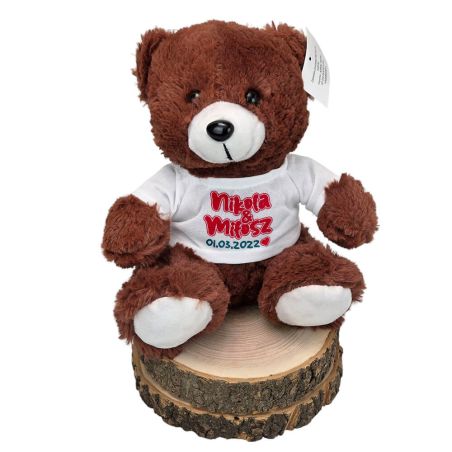 🧸 Miś 18 cm – Personalizowany z Imionami i Datą 💖🎁
