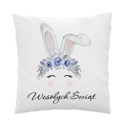🐰🌸 Poszewka wielkanocna z uszami królika i wianuszkiem –... 2