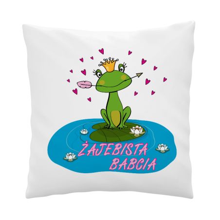 🐸 Żabia Poduszka „Żajebista Babcia” / „Żajebisty Dziadek” – Humor i komfort w jednym! 🛏️🎁